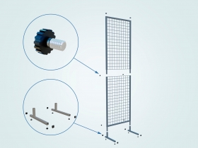 Торговая стойка сетчатая разборная