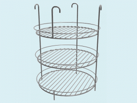 Этажерка 3-х ярусная  большая с бортами  для тандыра